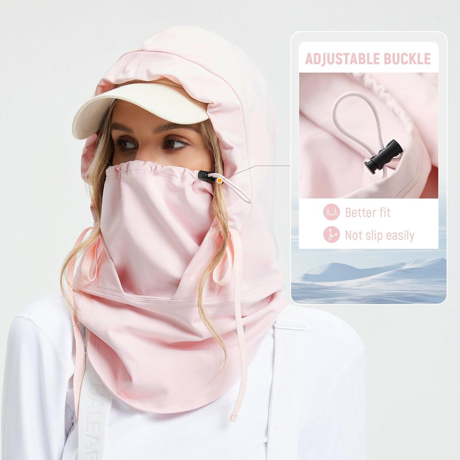 imagebaleaf Balaclava Ski Mask Winter Water Resistant Face Mask for Women Men Cold Weather Gear Skiing Snowboarding Neck GaiterPink