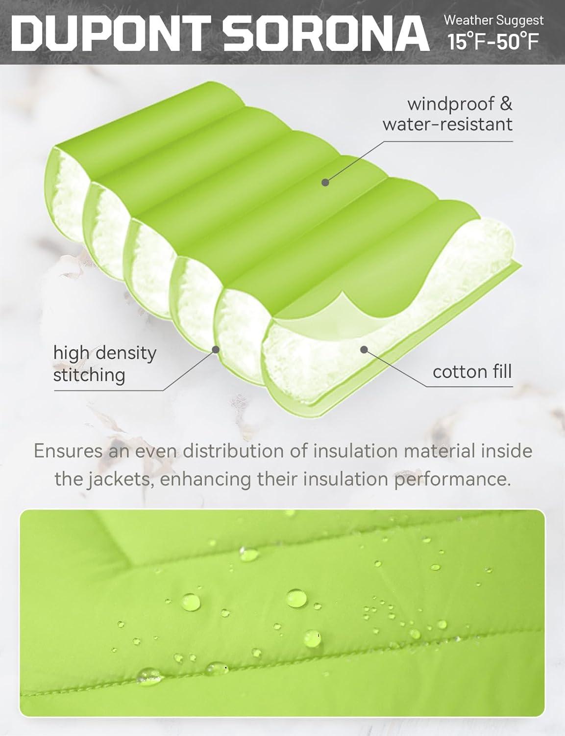 imagebaleaf Mens Cycling Jacket Puffer Lightweight Coat Windproof Warm Winter 5 Pockets Packable Running HikingYellowBlack