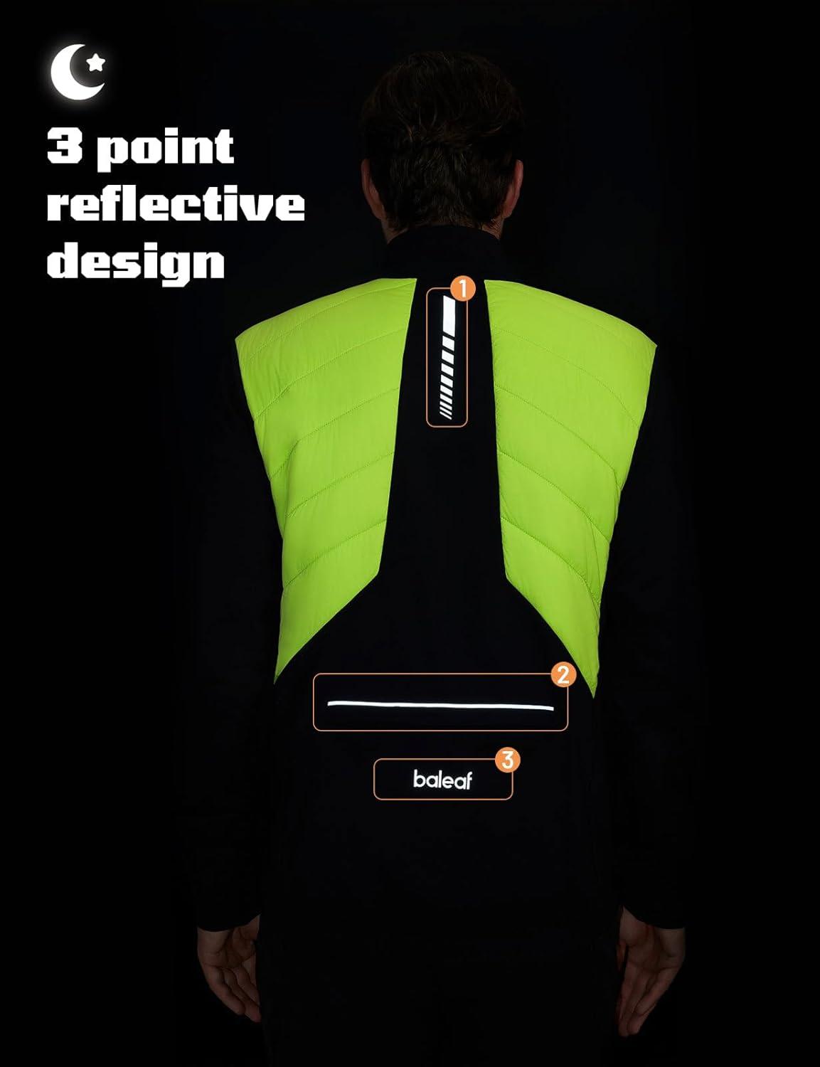 imagebaleaf Mens Cycling Jacket Puffer Lightweight Coat Windproof Warm Winter 5 Pockets Packable Running HikingYellowBlack