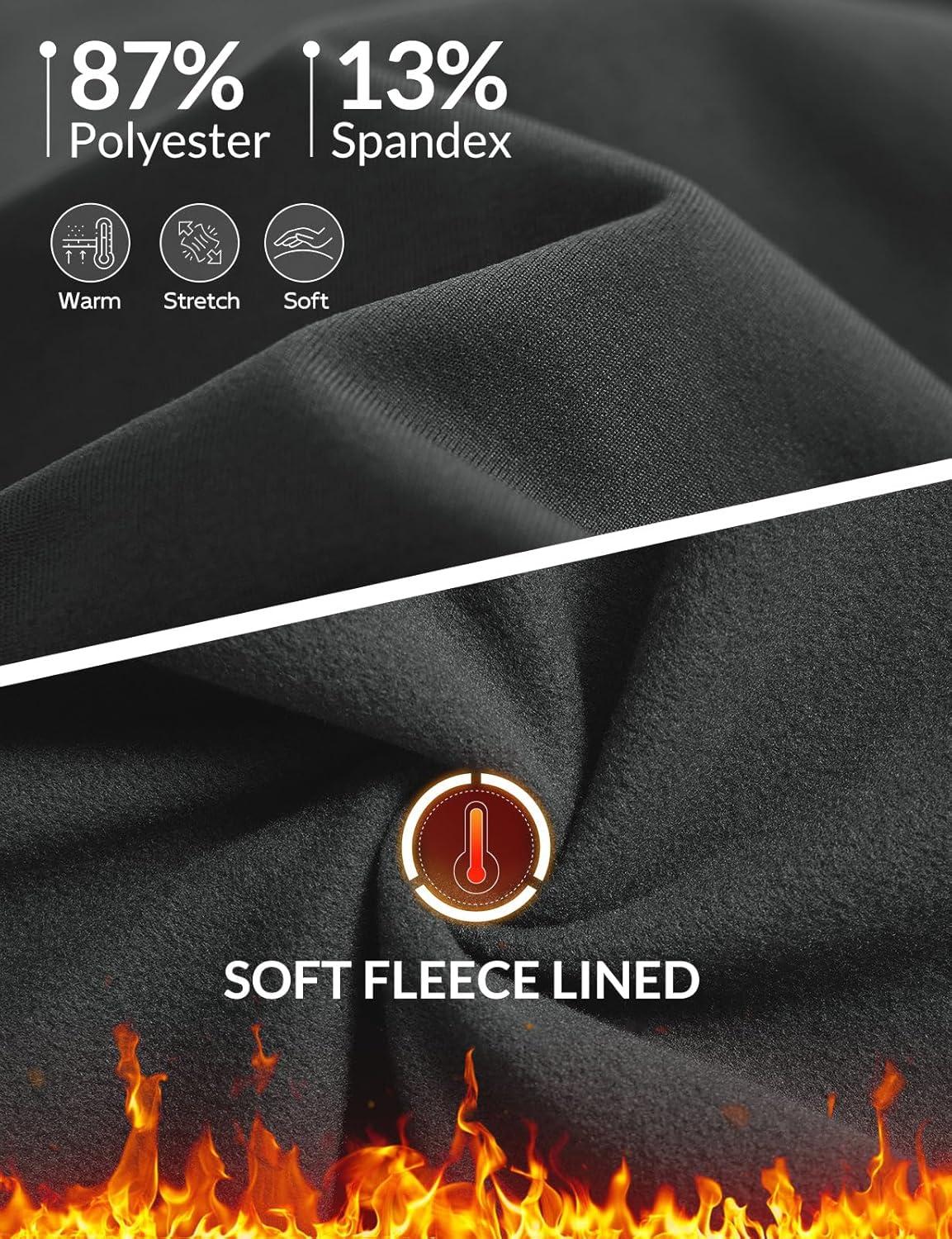 imagebaleaf Mens Fleece Lined Running Pants Winter Thermal Track Pants Zipper Pocket Water Resistant Athletic Workout HikingDark Gray Water Resistant