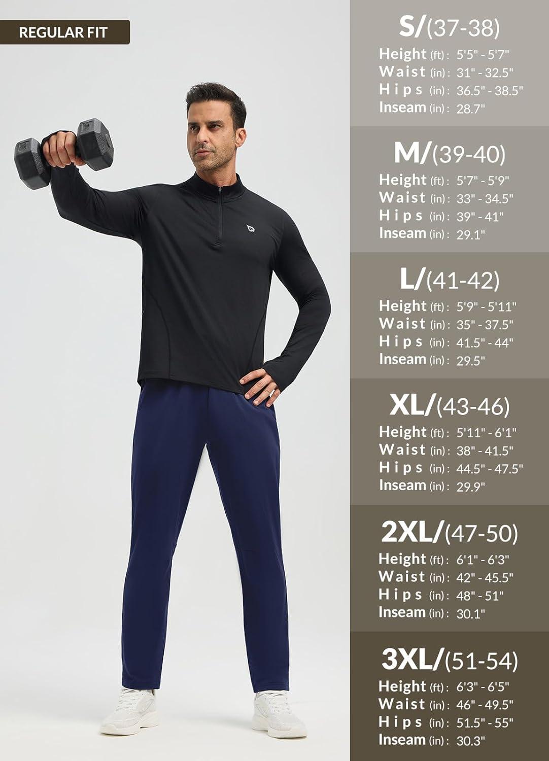 imagebaleaf Mens Fleece Lined Running Pants Winter Thermal Track Pants Zipper Pocket Water Resistant Athletic Workout HikingNavy Blue Water Resistant