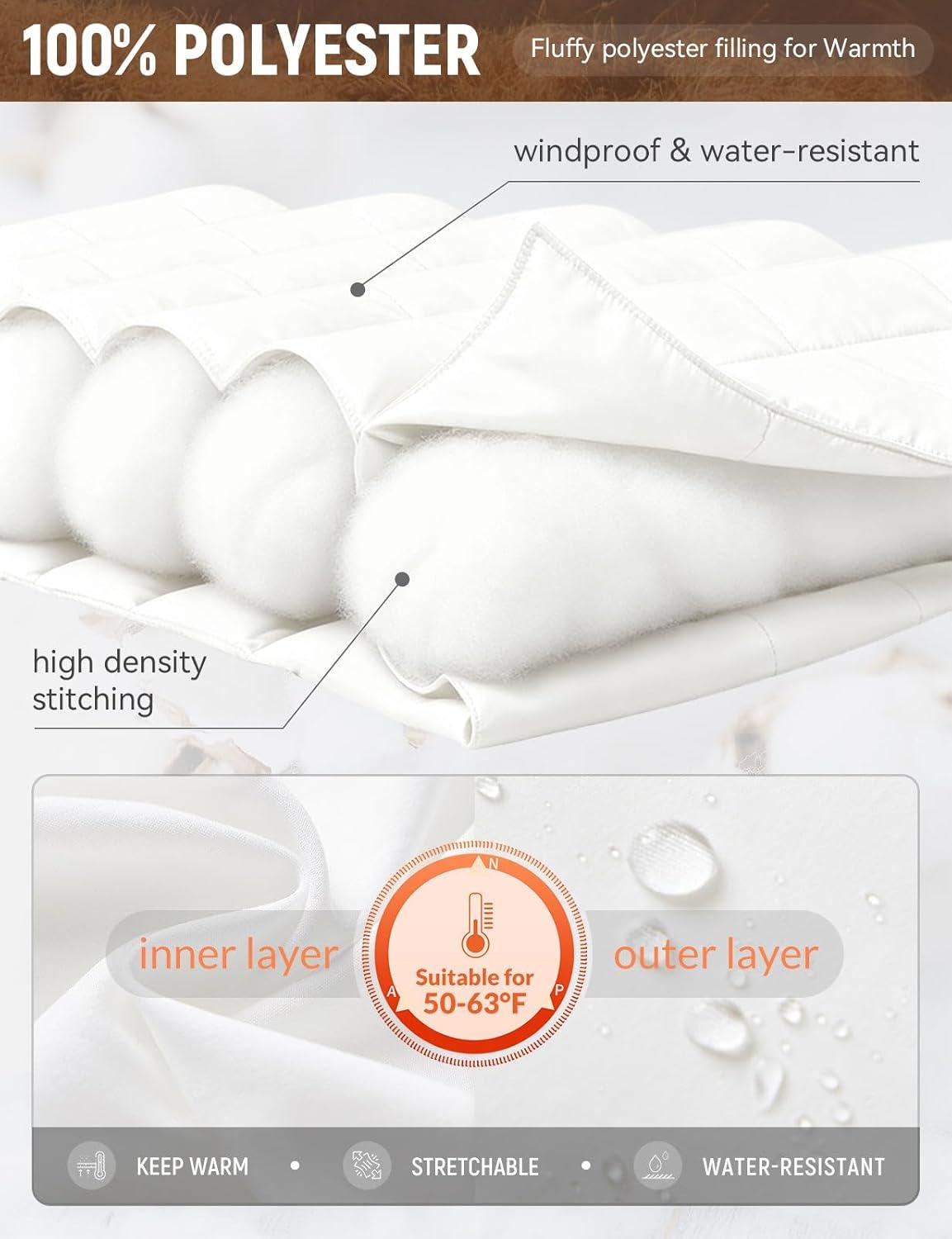 imagebaleaf Mens Puffer Vest Lightweight Warm Outerwear Zip Up Fleece Winter Sleeveless Pockets Jacket Hiking Golf RunningWhite