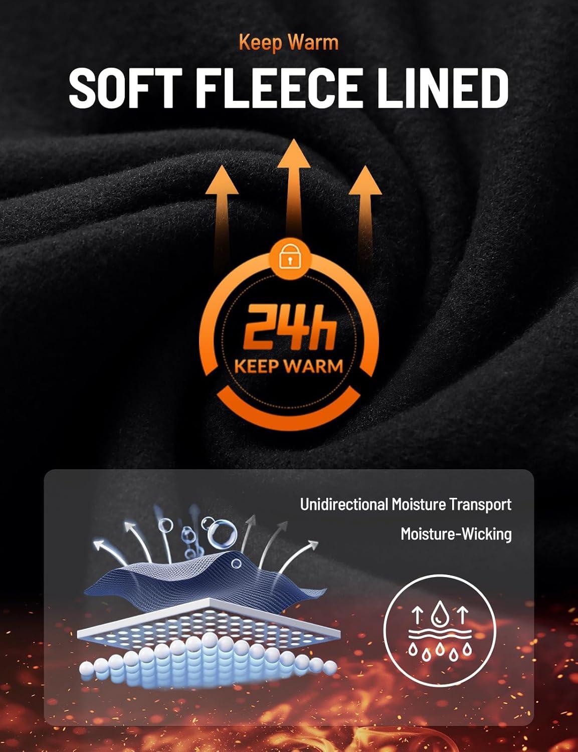 imagebaleaf Thermal Long Sleeve Shirts for Women Turtleneck Tops Fleece Lined Base Layer with Thumb Hole Cold Weather Winter GearBlack