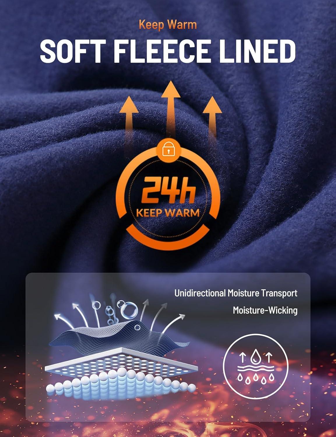 imagebaleaf Thermal Long Sleeve Shirts for Women Turtleneck Tops Fleece Lined Base Layer with Thumb Hole Cold Weather Winter GearNavy Blue