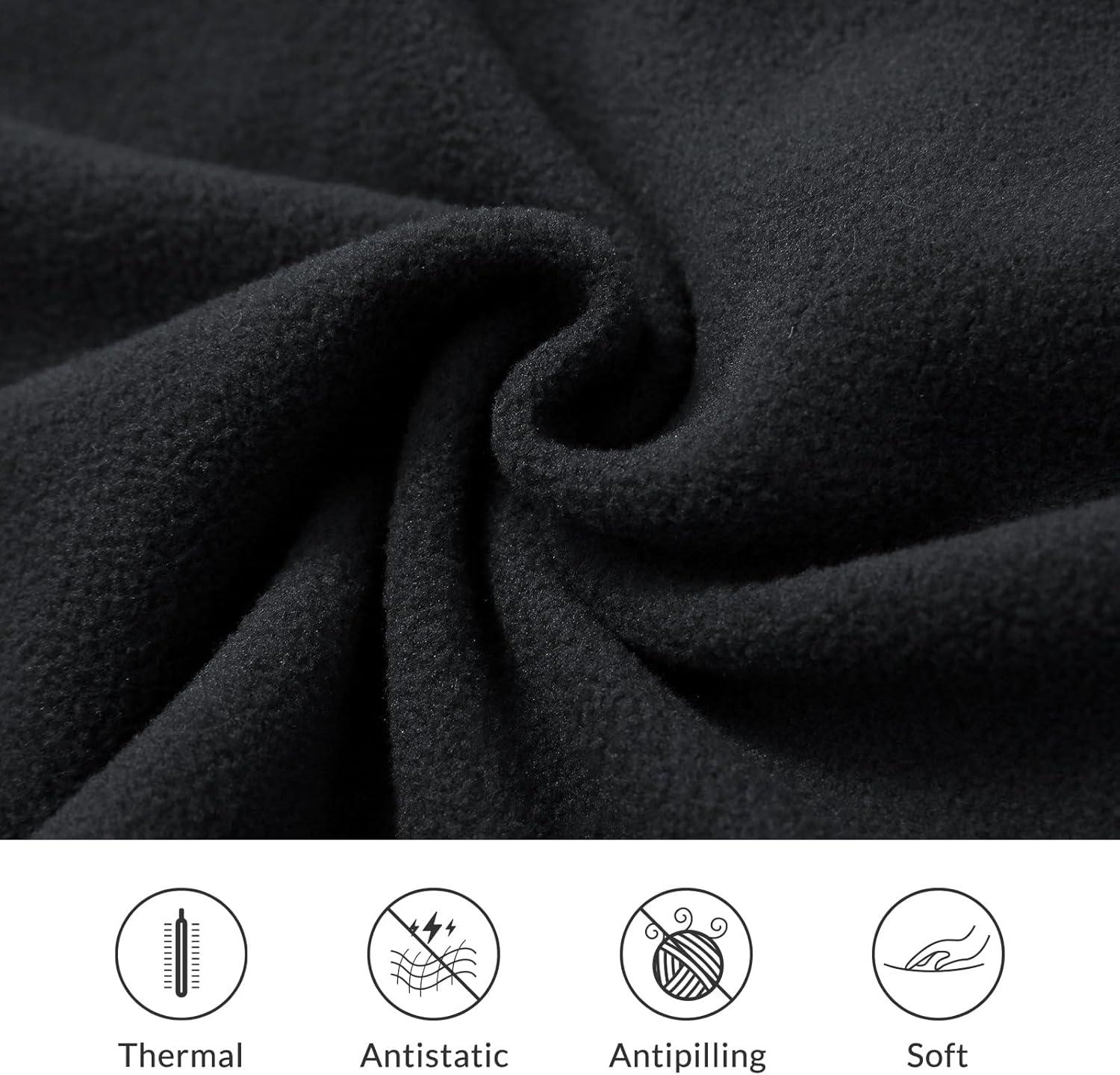 imagebaleaf Womens Fleece Dress Sweatshirt Long Tunic Quarter Zip Pullover Polar Winter Warm Thermal Dress with Pocket Outdoor02black