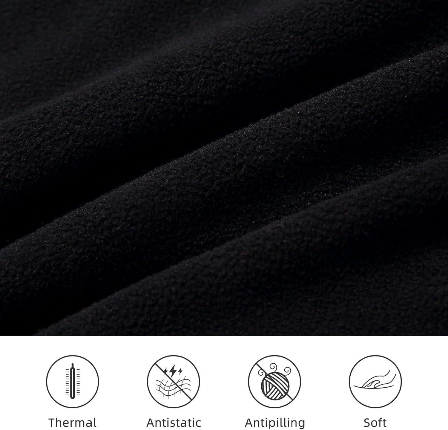 imagebaleaf Womens Fleece Dress Sweatshirt Long Tunic Quarter Zip Pullover Polar Winter Warm Thermal Dress with Pocket OutdoorBlack