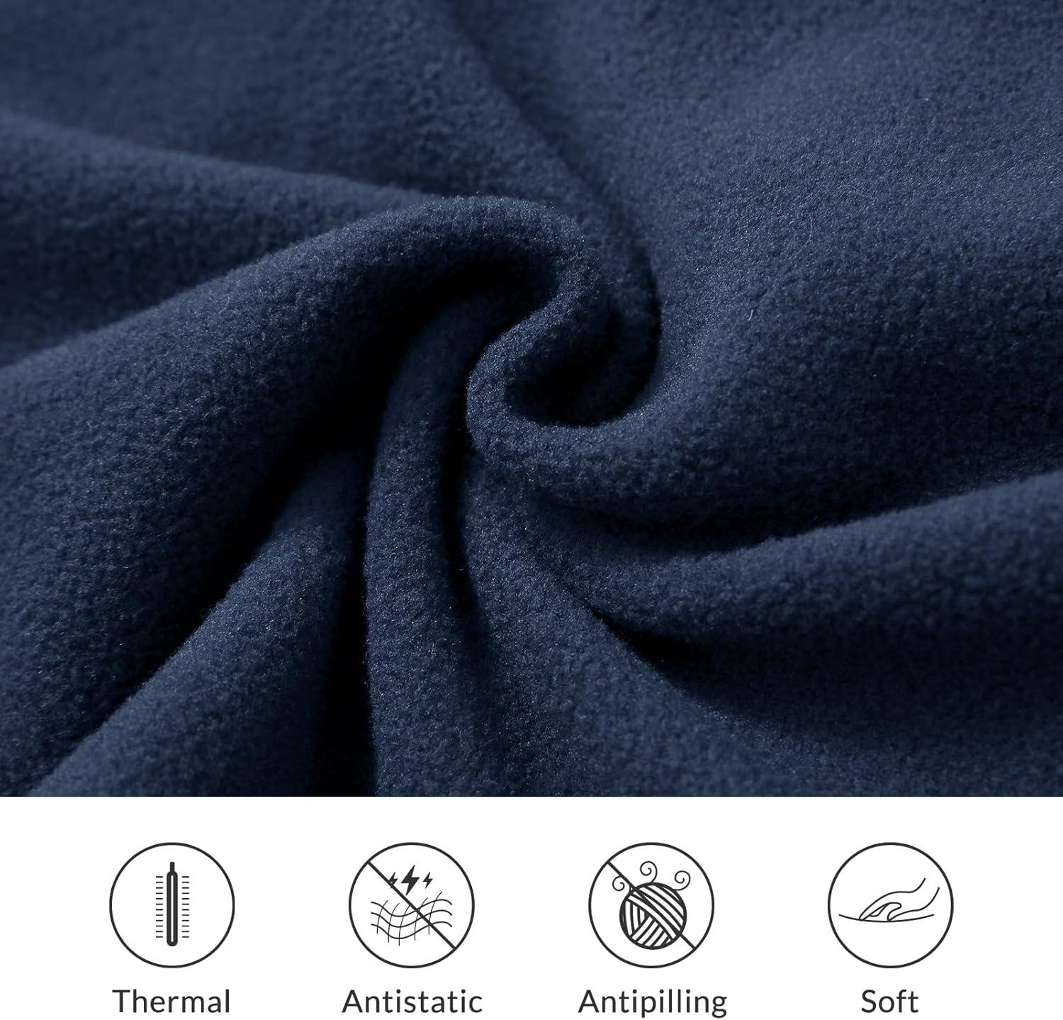 imagebaleaf Womens Fleece Dress Sweatshirt Long Tunic Quarter Zip Pullover Polar Winter Warm Thermal Dress with Pocket OutdoorBlue