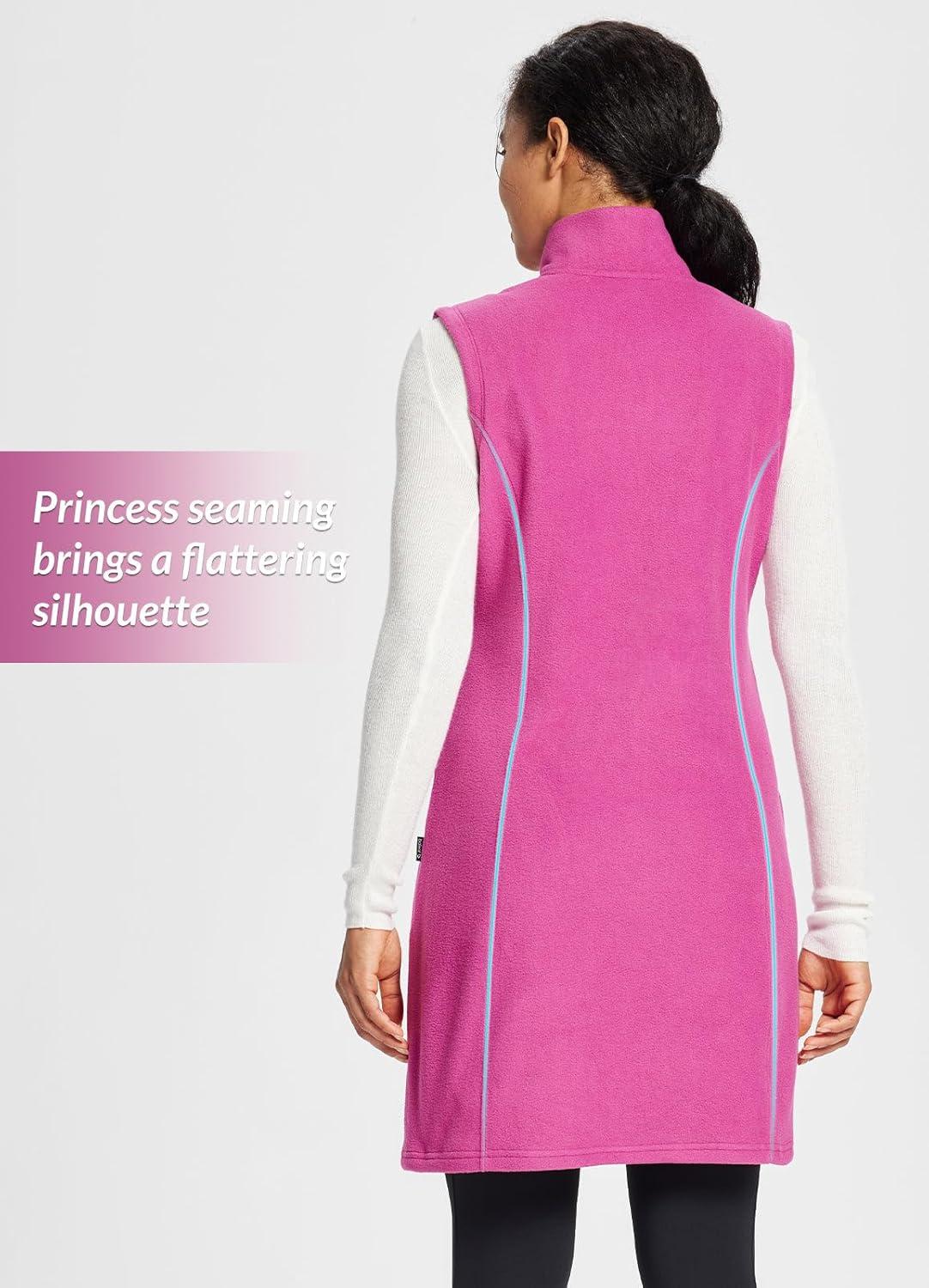 imagebaleaf Womens Fleece Dress Sweatshirt Long Tunic Quarter Zip Pullover Polar Winter Warm Thermal Dress with Pocket OutdoorPink