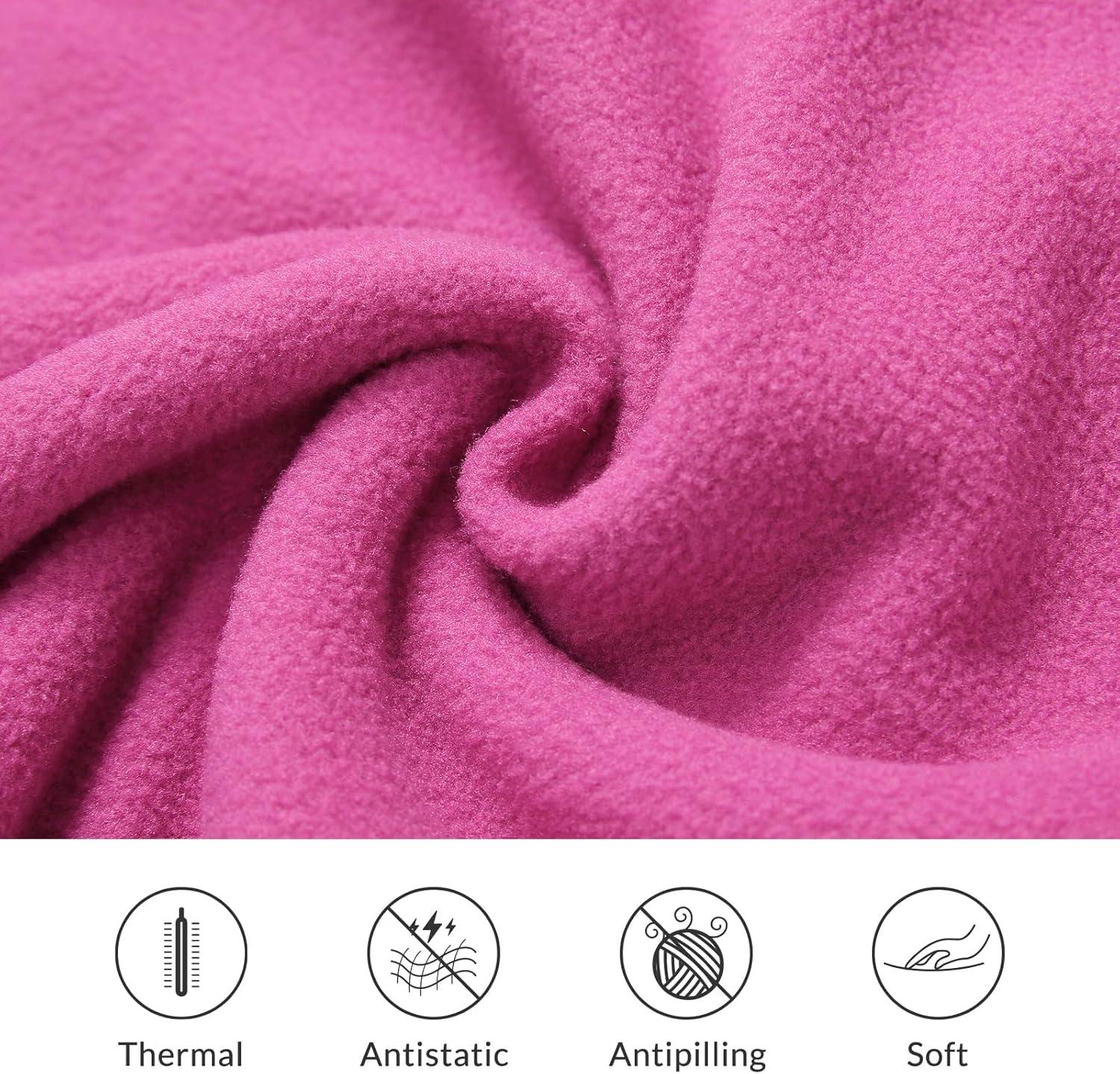 imagebaleaf Womens Fleece Dress Sweatshirt Long Tunic Quarter Zip Pullover Polar Winter Warm Thermal Dress with Pocket OutdoorPink