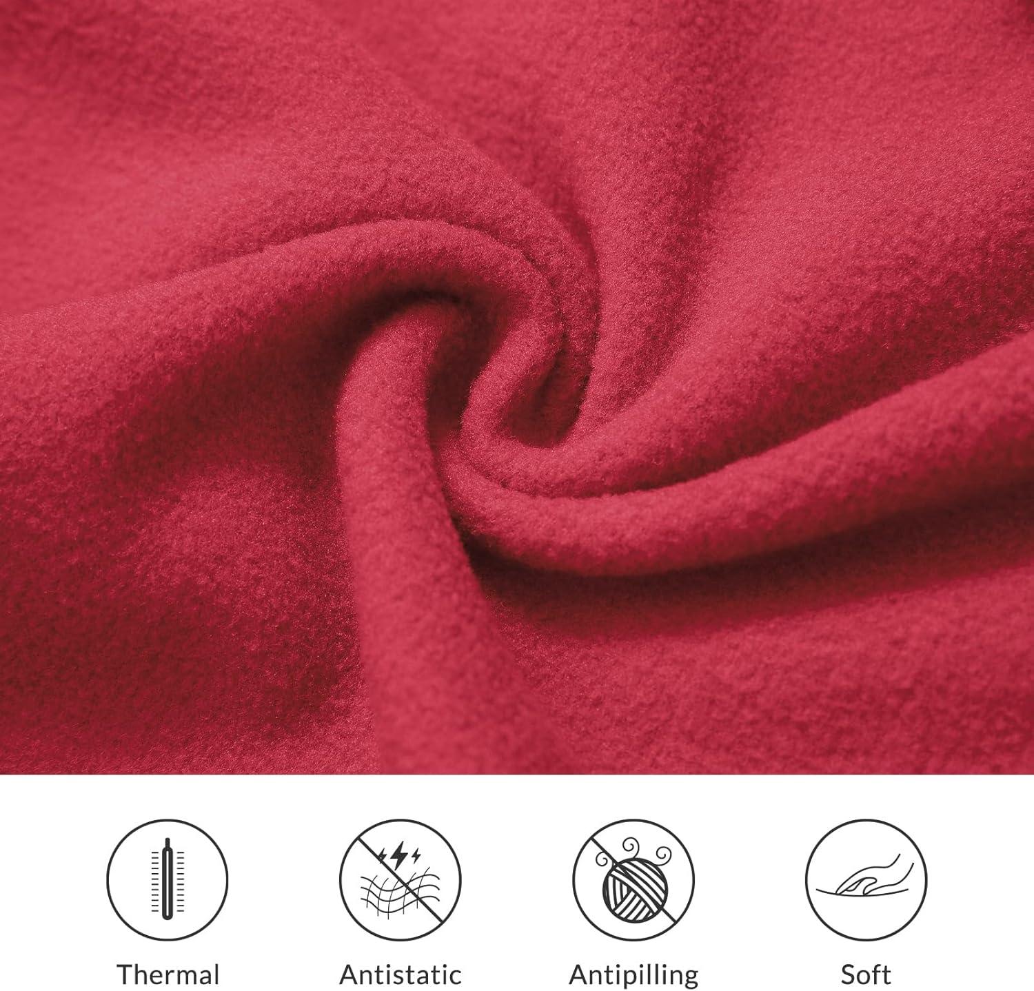 imagebaleaf Womens Fleece Dress Sweatshirt Long Tunic Quarter Zip Pullover Polar Winter Warm Thermal Dress with Pocket OutdoorRed