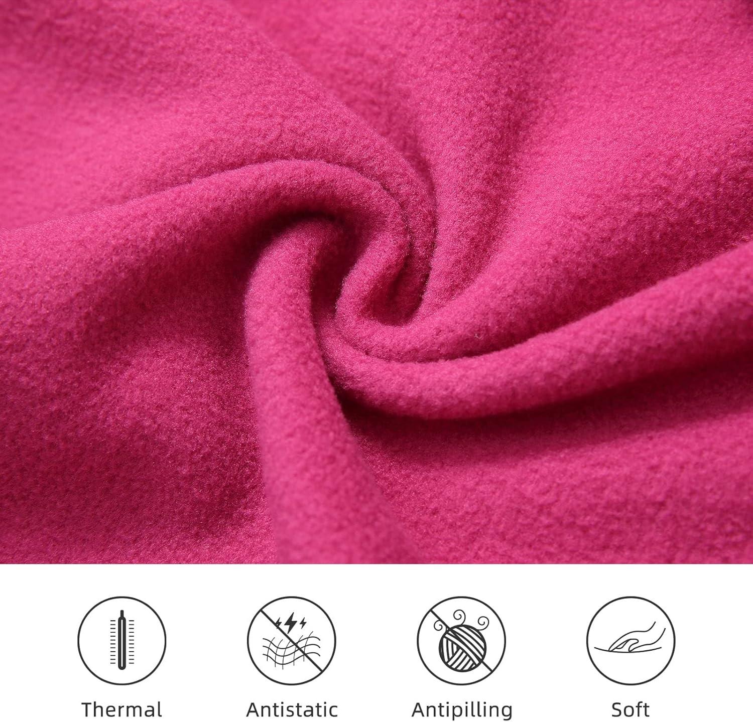 imagebaleaf Womens Fleece Dress Sweatshirt Long Tunic Quarter Zip Pullover Polar Winter Warm Thermal Dress with Pocket OutdoorViolet Rose