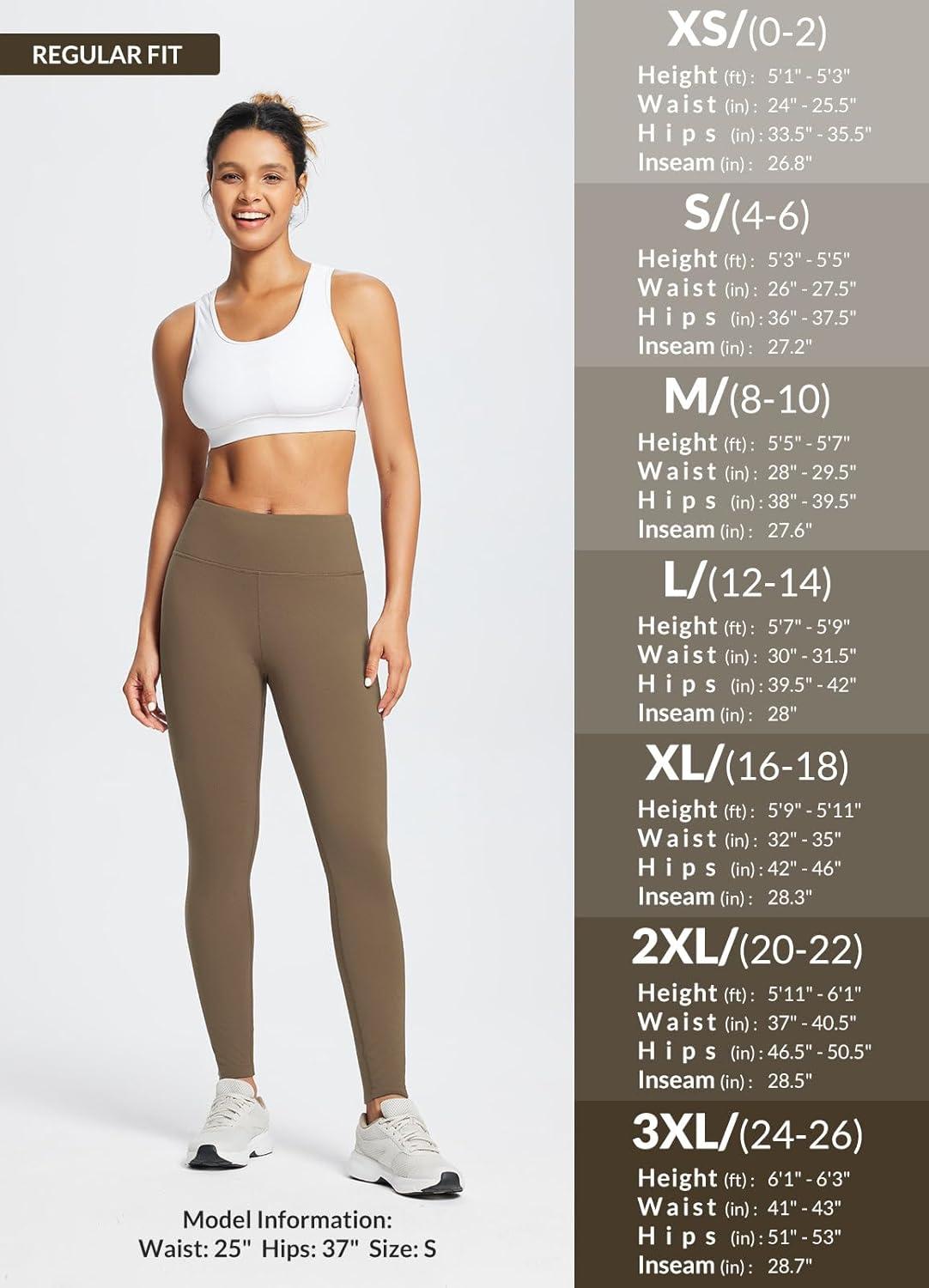 imagebaleaf Womens Fleece Lined Leggings Water Resistant Thermal Winter Warm Tights High Waisted with Pockets Running GearBrownone Pocket27