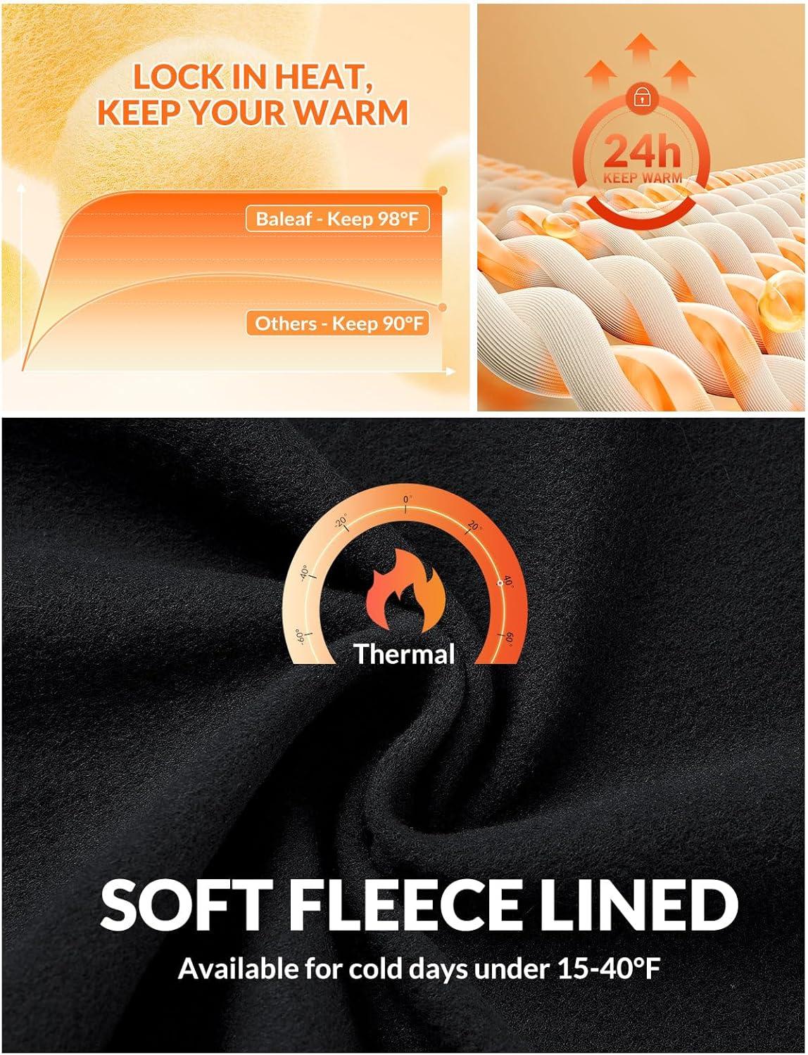 imagebaleaf Womens Fleece Lined Pants Winter Thermal Warm Hiking Yoga Pants with Zipper Pockets Bootcut High Waist Flare LeggingsBlack