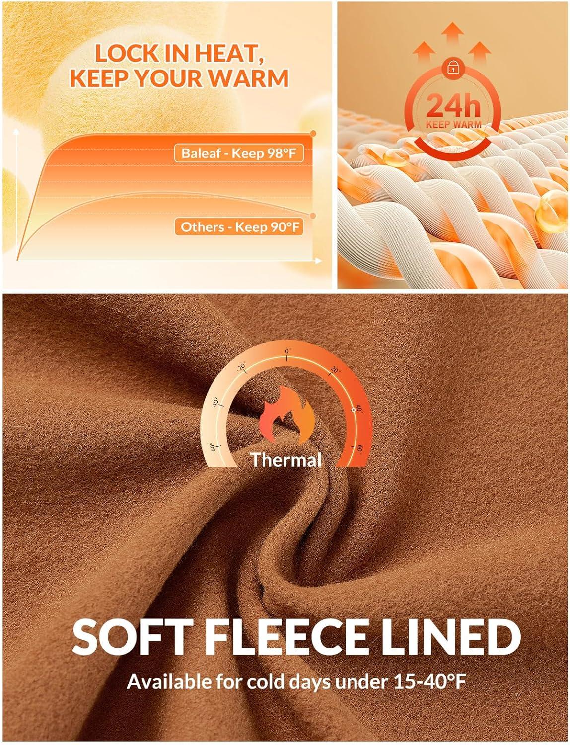 imagebaleaf Womens Fleece Lined Pants Winter Thermal Warm Hiking Yoga Pants with Zipper Pockets Bootcut High Waist Flare LeggingsCaramel