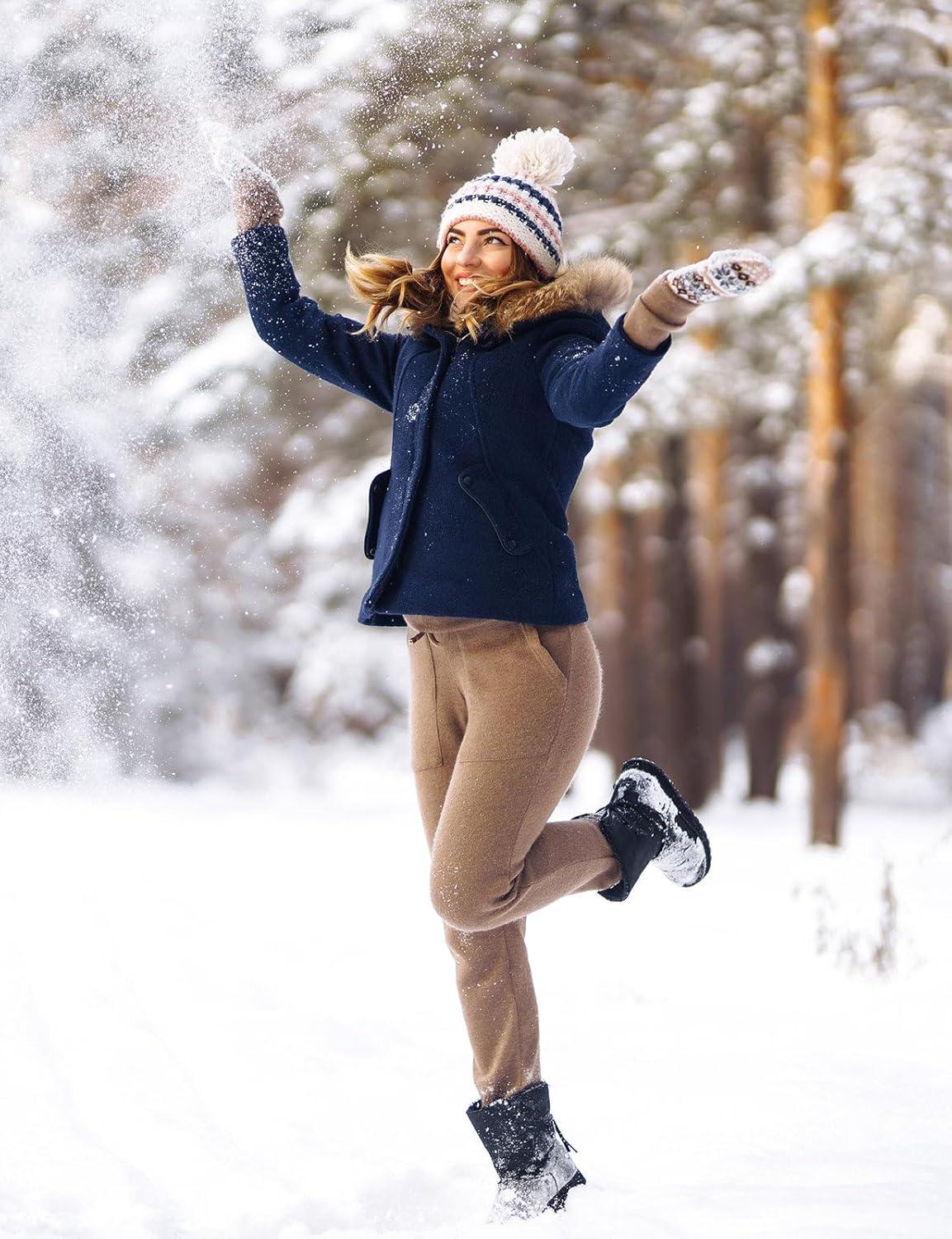 imagebaleaf Womens Fleece Lined Pants Winter Thermal Warm Hiking Yoga Pants with Zipper Pockets Bootcut High Waist Flare LeggingsCaramel