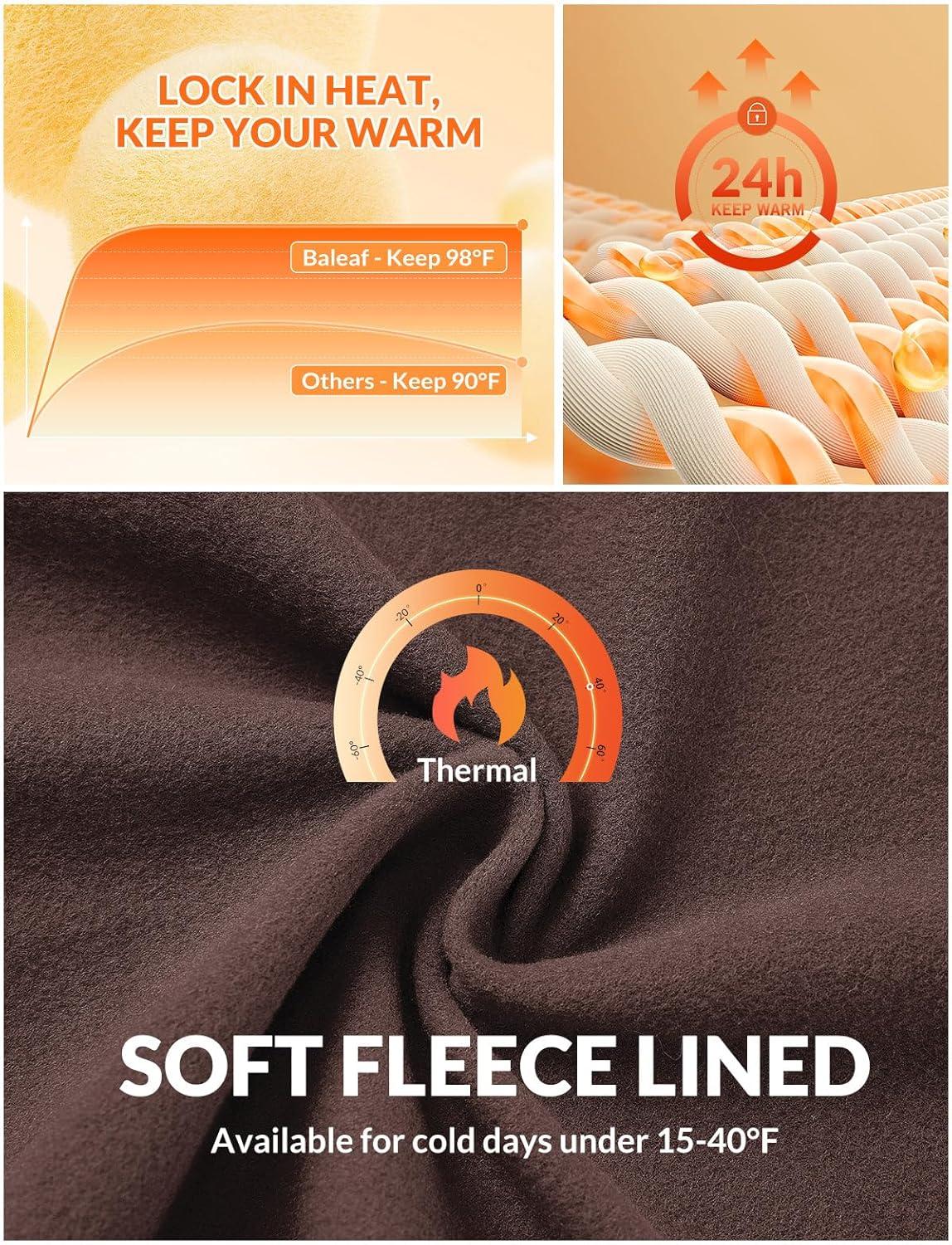 imagebaleaf Womens Fleece Lined Pants Winter Thermal Warm Hiking Yoga Pants with Zipper Pockets Bootcut High Waist Flare LeggingsDark Brown