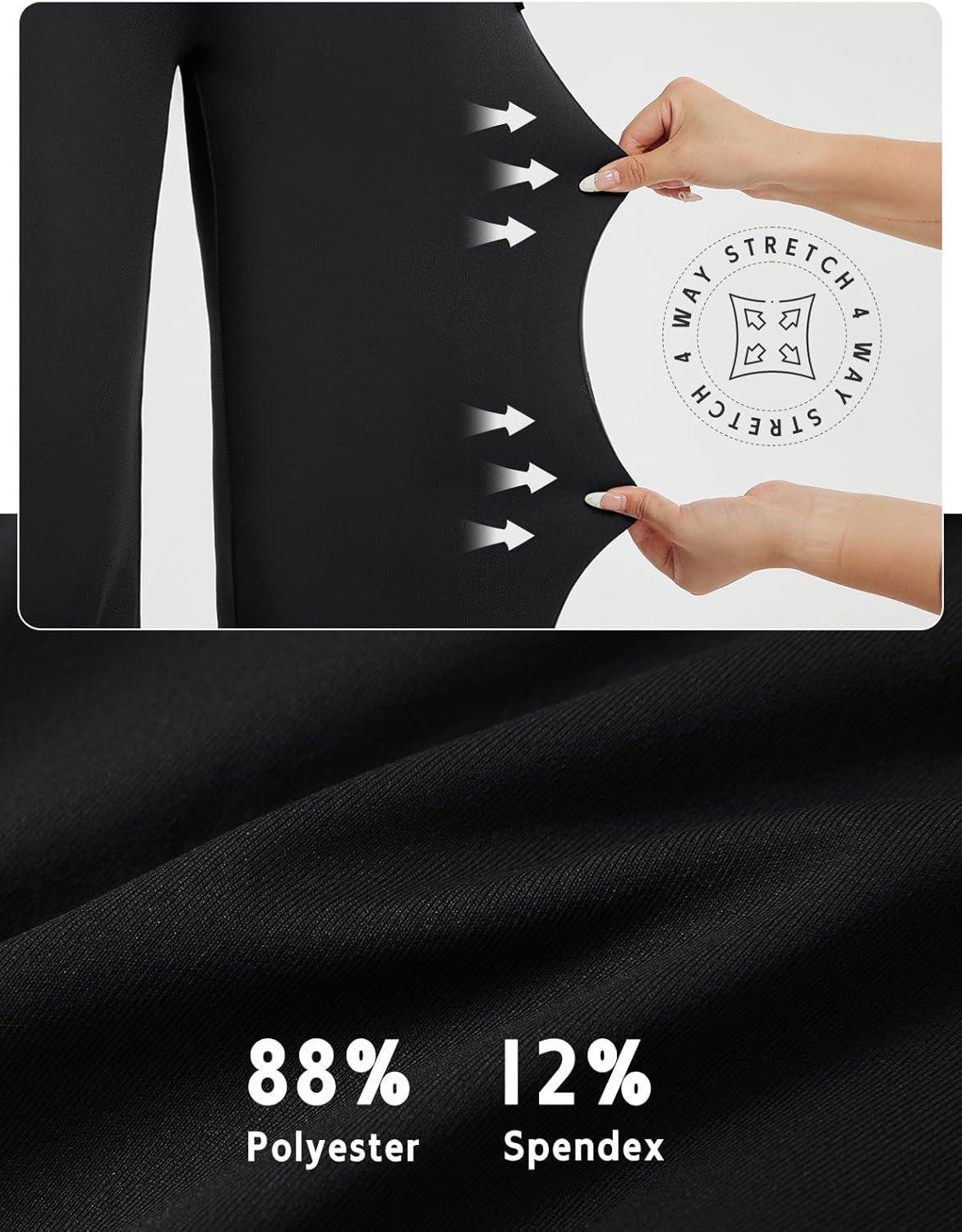 imagebaleaf Womens Wide Leg Travel Stretch Dress Pants Yoga High Waist with Pockets Casual Work SweatpantsBlack