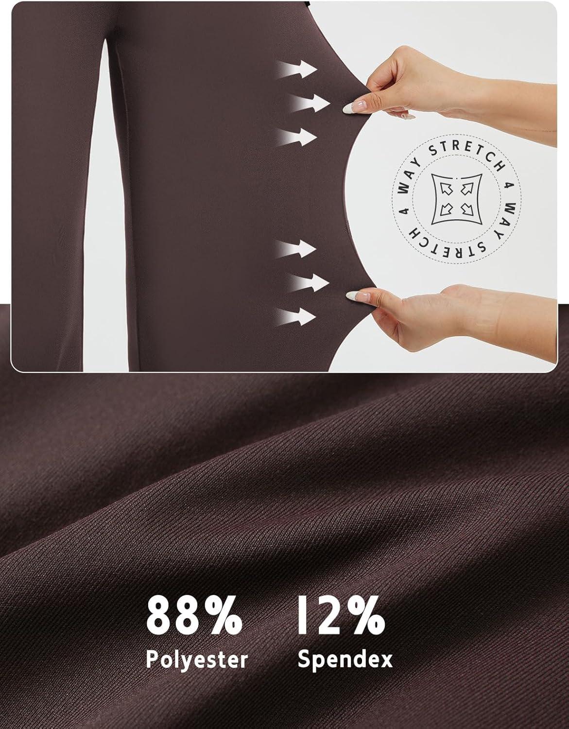 imagebaleaf Womens Wide Leg Travel Stretch Dress Pants Yoga High Waist with Pockets Casual Work SweatpantsDark Brown