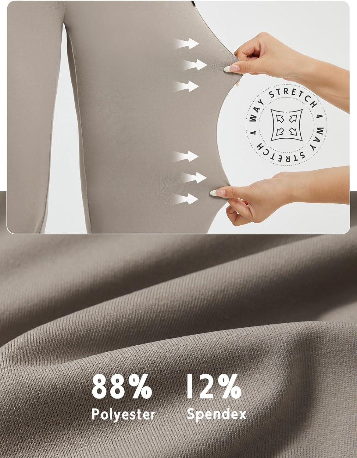 imagebaleaf Womens Wide Leg Travel Stretch Dress Pants Yoga High Waist with Pockets Casual Work SweatpantsKhaki