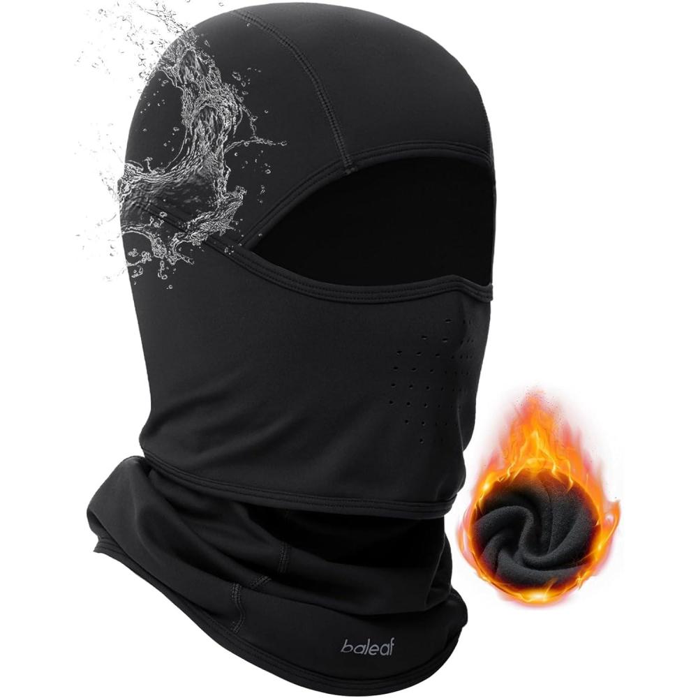 imagebaleaf Balaclava Ski Mask Winter Water Resistant Face Mask for Men Women Cold Weather Gear Skiing Snowboarding Neck GaiterBlack