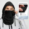 imagebaleaf Balaclava Ski Mask Winter Water Resistant Face Mask for Women Men Cold Weather Gear Skiing Snowboarding Neck GaiterBlack