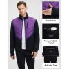 imagebaleaf Mens Cycling Jacket Puffer Lightweight Coat Windproof Warm Winter 5 Pockets Packable Running HikingPurpleBlack