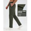 imagebaleaf Mens Fleece Lined Running Pants Winter Thermal Track Pants Zipper Pocket Water Resistant Athletic Workout HikingArmy Green No Water Resistant
