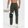 imagebaleaf Mens Fleece Lined Running Pants Winter Thermal Track Pants Zipper Pocket Water Resistant Athletic Workout HikingArmy Green No Water Resistant