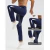 imagebaleaf Mens Fleece Lined Running Pants Winter Thermal Track Pants Zipper Pocket Water Resistant Athletic Workout HikingNavy Blue Water Resistant