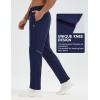 imagebaleaf Mens Fleece Lined Running Pants Winter Thermal Track Pants Zipper Pocket Water Resistant Athletic Workout HikingNavy Blue Water Resistant