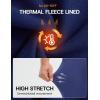 imagebaleaf Mens Fleece Lined Running Tights Thermal Leggings Cold Weather Compression Pants Cycling Hiking WorkoutNavy Blue