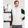 imagebaleaf Mens Puffer Vest Lightweight Warm Outerwear Zip Up Fleece Winter Sleeveless Pockets Jacket Hiking Golf RunningWhite