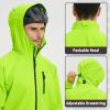 imagebaleaf Mens Rain Jacket Waterproof Windbreaker Raincoat Running Cycling Hiking Gear Hood Lightweight Reflective PackableFluorescent Green