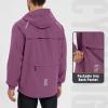 imagebaleaf Mens Rain Jacket Waterproof Windbreaker Raincoat Running Cycling Hiking Gear Hood Lightweight Reflective PackableRose Red