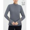 imagebaleaf Thermal Long Sleeve Shirts for Women Turtleneck Tops Fleece Lined Base Layer with Thumb Hole Cold Weather Winter GearDark Gray
