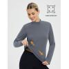 imagebaleaf Thermal Long Sleeve Shirts for Women Turtleneck Tops Fleece Lined Base Layer with Thumb Hole Cold Weather Winter GearDark Gray
