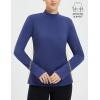 imagebaleaf Thermal Long Sleeve Shirts for Women Turtleneck Tops Fleece Lined Base Layer with Thumb Hole Cold Weather Winter GearNavy Blue