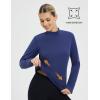 imagebaleaf Thermal Long Sleeve Shirts for Women Turtleneck Tops Fleece Lined Base Layer with Thumb Hole Cold Weather Winter GearNavy Blue