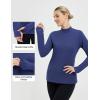 imagebaleaf Thermal Long Sleeve Shirts for Women Turtleneck Tops Fleece Lined Base Layer with Thumb Hole Cold Weather Winter GearNavy Blue