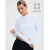 imagebaleaf Thermal Long Sleeve Shirts for Women Turtleneck Tops Fleece Lined Base Layer with Thumb Hole Cold Weather Winter GearWhite