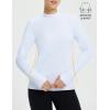 imagebaleaf Thermal Long Sleeve Shirts for Women Turtleneck Tops Fleece Lined Base Layer with Thumb Hole Cold Weather Winter GearWhite