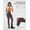 imagebaleaf Womens Cylcing Tights Fleece Lined Leggings Pockets Water Resistant Thermal Warm High Waisted Running PantsDark Brown