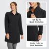 imagebaleaf Womens Fleece Dress Sweatshirt Long Tunic Quarter Zip Pullover Polar Winter Warm Thermal Dress with Pocket OutdoorBlack