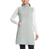 imagebaleaf Womens Fleece Dress Sweatshirt Long Tunic Quarter Zip Pullover Polar Winter Warm Thermal Dress with Pocket OutdoorGrey