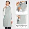 imagebaleaf Womens Fleece Dress Sweatshirt Long Tunic Quarter Zip Pullover Polar Winter Warm Thermal Dress with Pocket OutdoorGrey