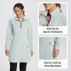 imagebaleaf Womens Fleece Dress Sweatshirt Long Tunic Quarter Zip Pullover Polar Winter Warm Thermal Dress with Pocket OutdoorLight Grey
