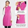 imagebaleaf Womens Fleece Dress Sweatshirt Long Tunic Quarter Zip Pullover Polar Winter Warm Thermal Dress with Pocket OutdoorPink