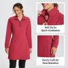 imagebaleaf Womens Fleece Dress Sweatshirt Long Tunic Quarter Zip Pullover Polar Winter Warm Thermal Dress with Pocket OutdoorRed