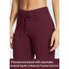 imagebaleaf Womens Fleece Lined Leggings Water Resistant High Waisted Thermal Warm Winter Tights Ski Hiking Pants with PocketsWine Red