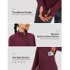 imagebaleaf Womens Fleece Lined Quarter Button Thermal Pullovers Long Sleeve Workout Shirts with Pockets Yoga Travel TopsWine Red